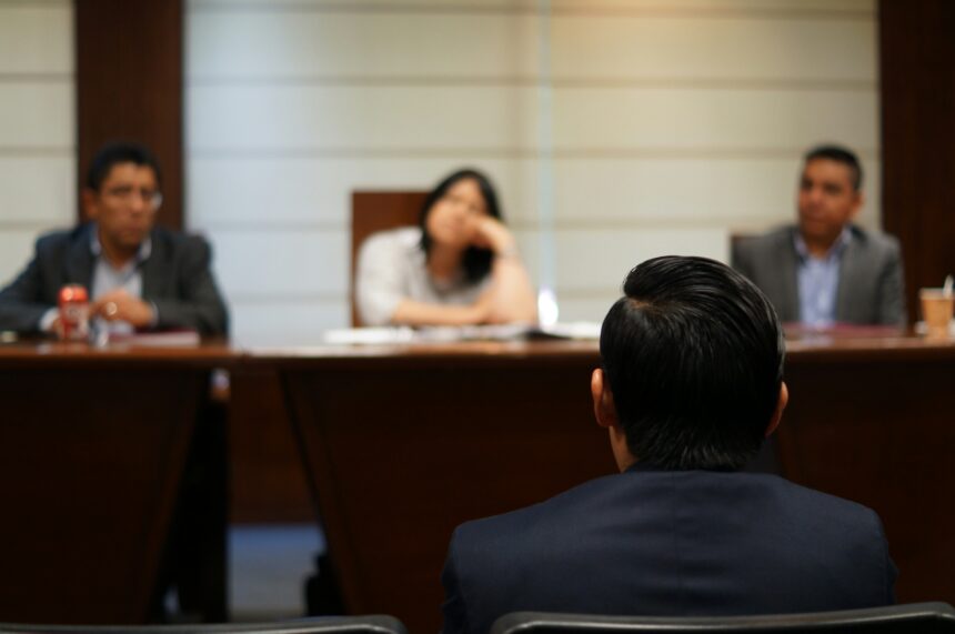 An image of court hearing